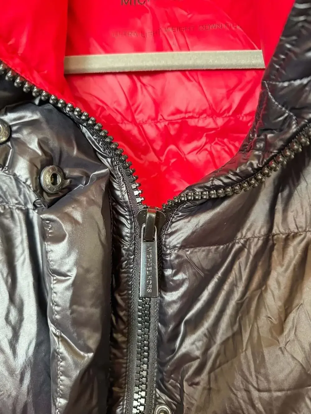 L Michael Kors Women’s Ultra Light Weight Down Filled Puffer Jacket Coat Black R